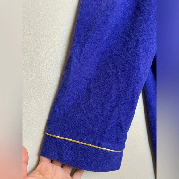 Vintage Vanity Fair Purple Velour Floral Embroidery Long Housecoat Robe size L - Picture 5 of 8